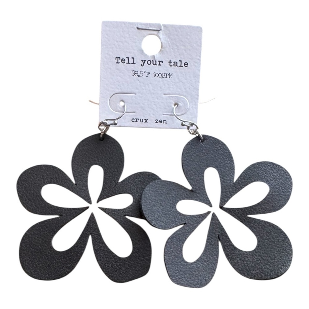 Flower Leather Earrings